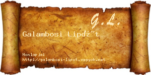 Galambosi Lipót névjegykártya